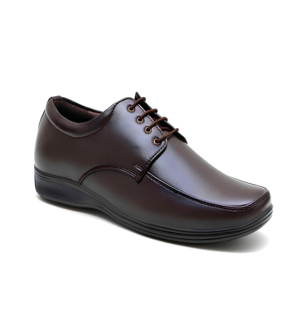 Men's Synthetic Leather Solid Lace-Up Formal Shoes (Brown) - men's footwear product image 3