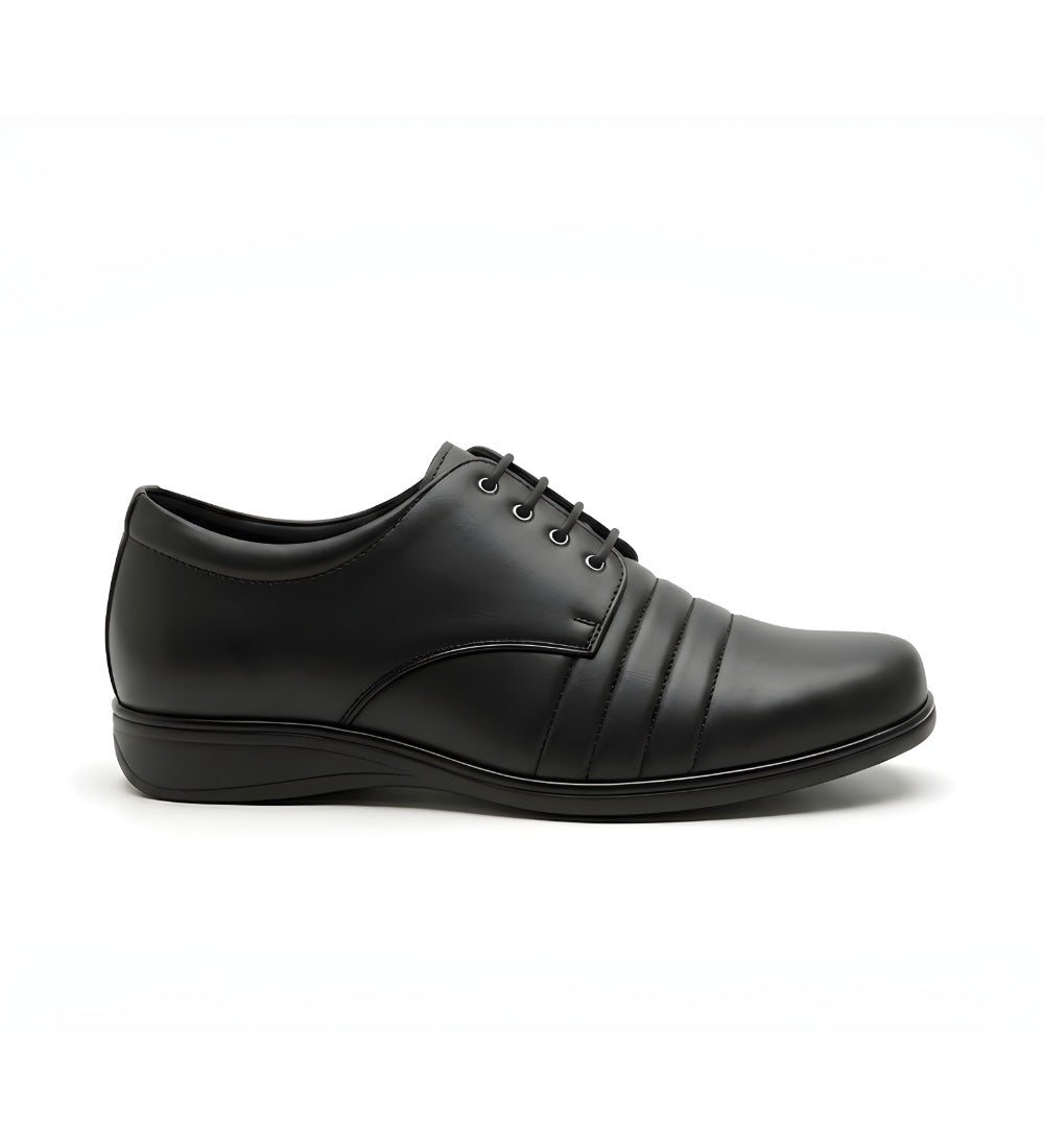 Men's Synthetic Leather Solid Lace - Up Formal Shoes - Black