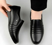 Men's Synthetic Leather Solid Slip - On Formal Shoes - Black
