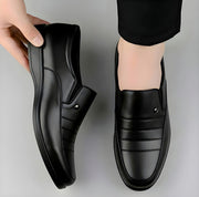 Men's Synthetic Leather Solid Slip-On Formal Shoes (Black) - men's footwear product image