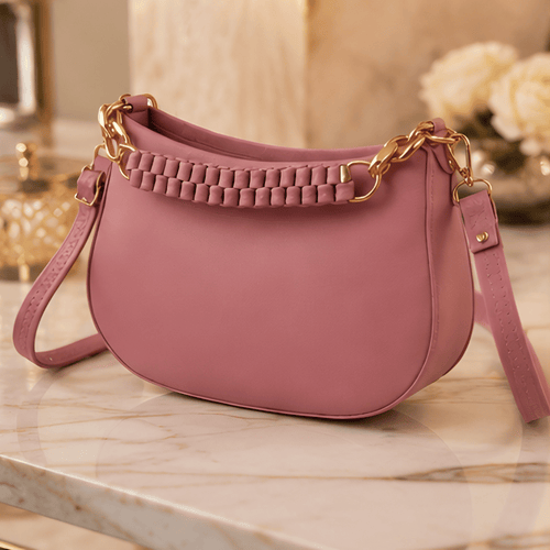 Blush Petal Chic Crescent Sling Bag
