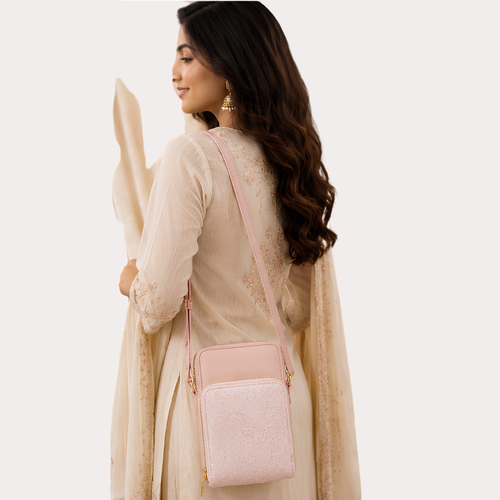 Blush Bloom Ethnic Crossbody Sling Bag