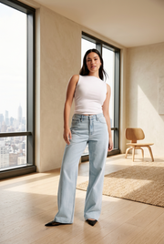 Women's High-Rise Loose-Fit Jeans for Curvy Women - POPNOVA