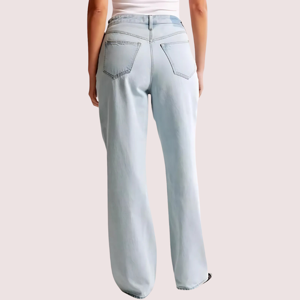 Women's High-Rise Loose-Fit Jeans for Curvy Women - POPNOVA
