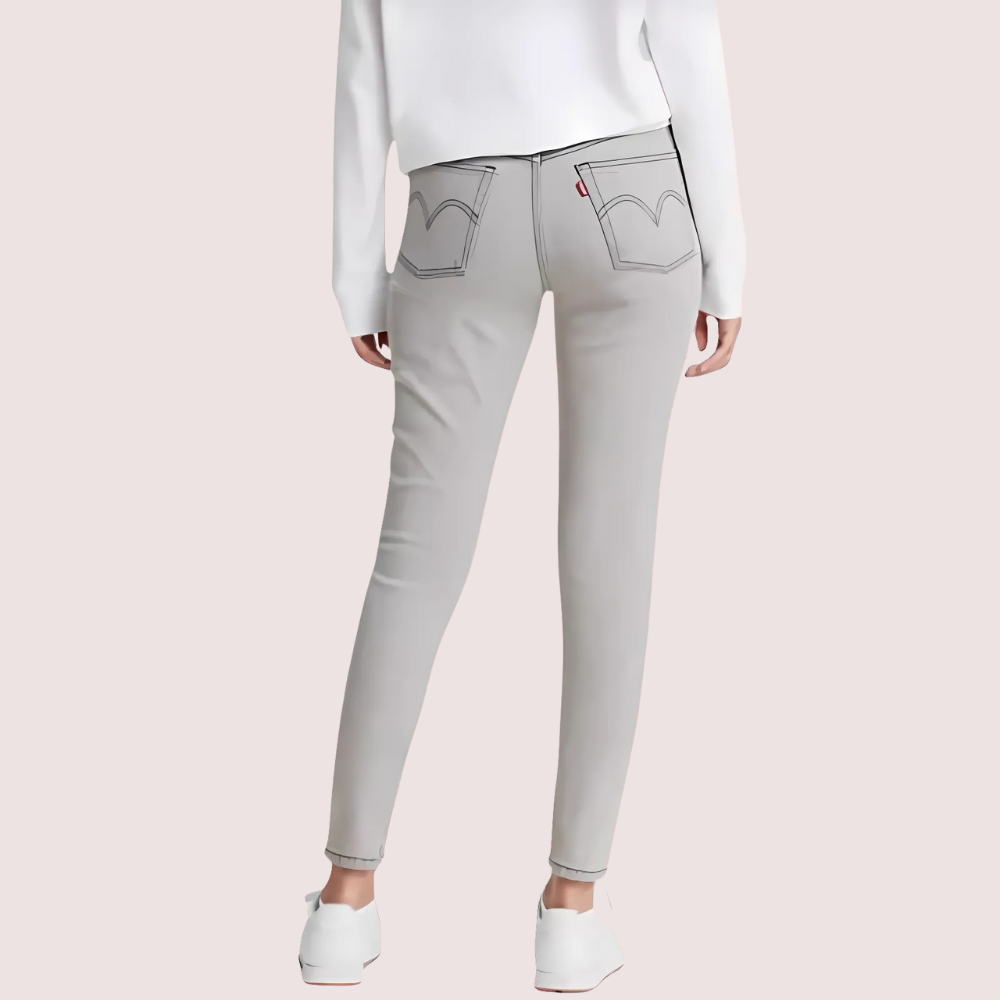 Women's Grey High-Rise Skinny Jeans - POPNOVA